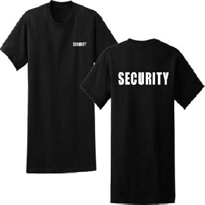 Polyester Black Security Guard T Shirt