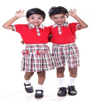 Girls And Boys School Check Uniform