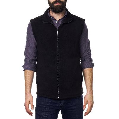Men Black Sleeveless Coat
