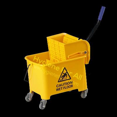 20Lt Single Mop Trolley-Yellow With Partition Side Press