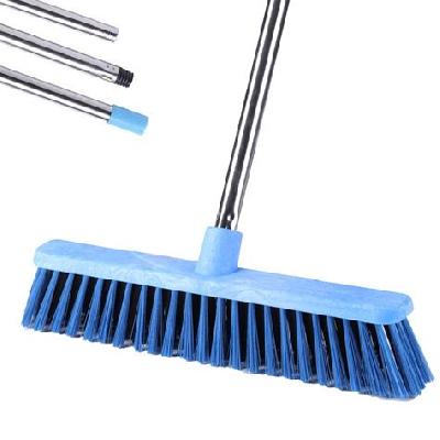 Floor Brush Long Handle SS Hard -20'' With Multicolor Bristl