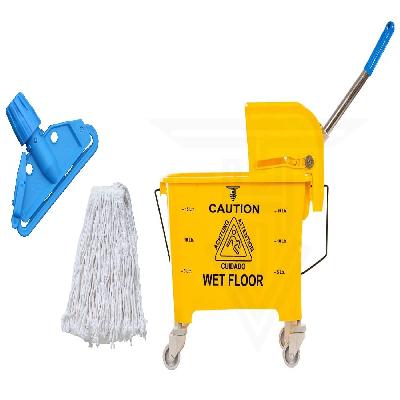Single Mop Trolley-Yellow