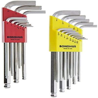 Bondhus 12195  Hex Allen Key 15 Pcs Sizes 1.27 To 10mm
