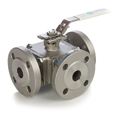 Stainless Steel 3 Way Ball Valve Flange End