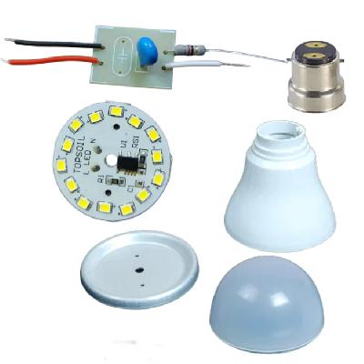 7W DOB LED Bulb Raw Material PP Body