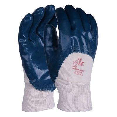Blue Nitrile Knit Wrist Gloves