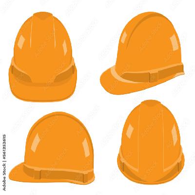 Orange Construction Safety Helmet
