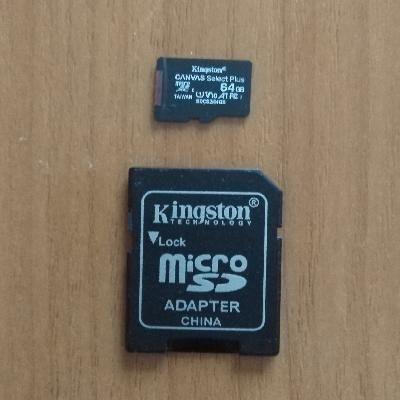 Kingston  64GB MicroSD Card Class 10 With Adapter (SDCS2 64GBIN)