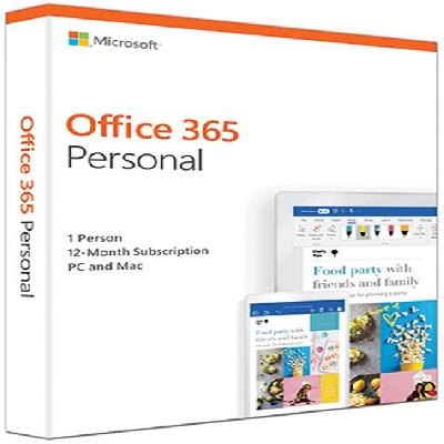 Microsoft Office 365 Personal for 1 user (Windows Mac), 12 month 1 Year (Activation Key Card)