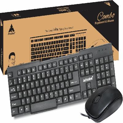 Zebronics Wired Keyboard and Mouse Combo with 104 Keys and a USB Mouse with 1200 DPI - JUDWAA 750