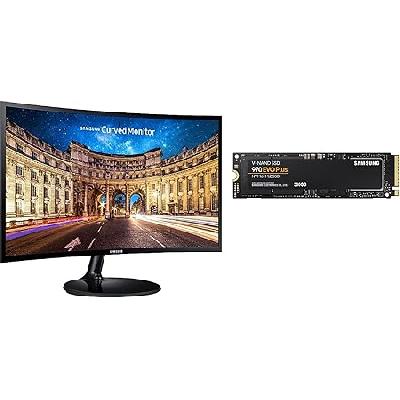 Samsung 59.8 cm (23.5 inch) Curved LED Backlit Computer Monitor - LC24F390FHWXXL (Black)