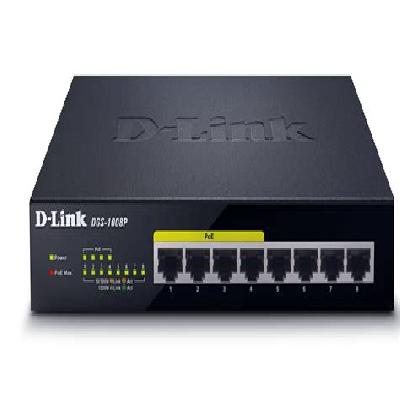 D-Link DGS-1008P 8-Port Gigabit PoE Unmanaged Desktop Switch