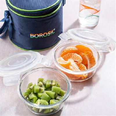 Borosil 2 Container Round Lunch Box