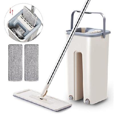 Loyal Scratch Cleaning Mop With 2 In 1 Self Clean Wash Dry Hands Free Flat Mop