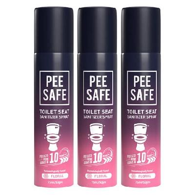 PEE SAFE TOILET SEAT SANITIZER SPRAY (FLORAL) - 75 ML - PACK OF 3