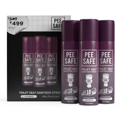 PEE SAFE TOILET SEAT SANITIZER SPRAY (LAVENDER) - 75 ML - PACK OF 3