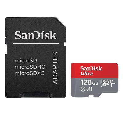 Sandisk 128gb Class 10 Micro Sdxc Memory Card With Adapter (SDSQUAR-128G-GN6MA)