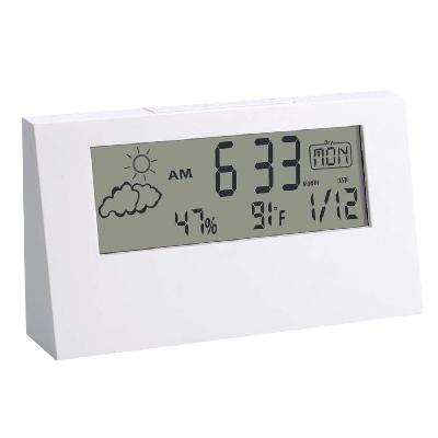 Sharp weather station clock with backlight