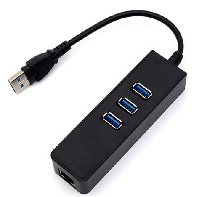 3 Ports USB3.0 HUB with Gigabit Ethernet Adapter