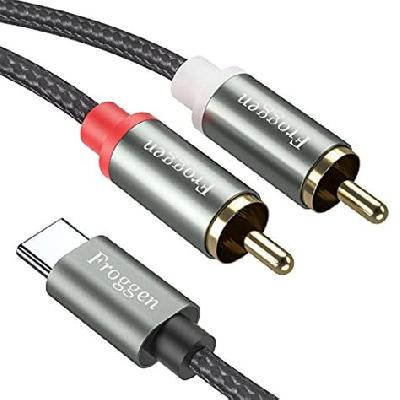 USB Type C To 2 RCA Male Audio Cable