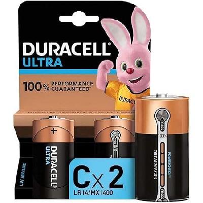Duracell Ultra Alkaline D Battery, 2 Pcs