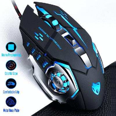 T-Wolf V6 Gaming Design RGB Mouse