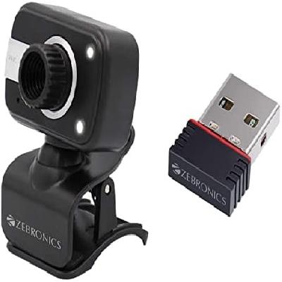 Zebronics Zeb-Crystal Clear Web Camera with 3P Lens,Built-in Microphone, (Black)