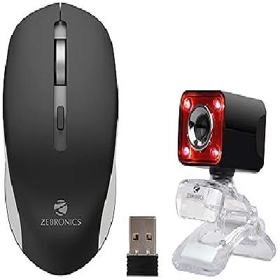 Zebronics Zeb-Crystal Pro Web Camera with USB Powered,3P Lens,Night Vision and Built-in Mic(RED)