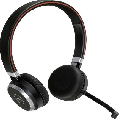 Jabra Evolve 65 UC Stereo Wireless Bluetooth Headset  Music Headphones Includes Link 360