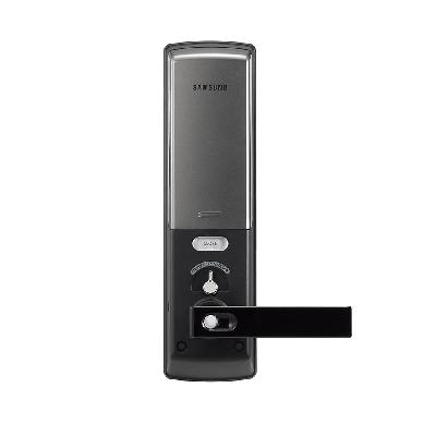 Wireless Fingerprint Glass Door Lock, Silver, Remote Control
