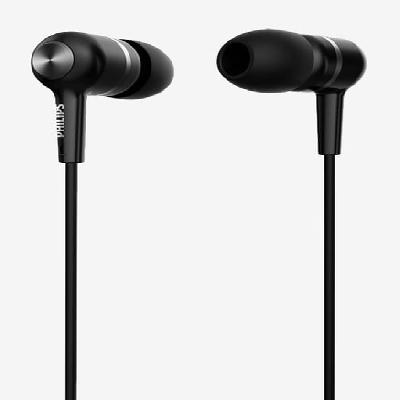 Philips 100 Original Company Products Audio SHE1505 in-Ear Rich Headphones,Passive Noise Mic(Black)
