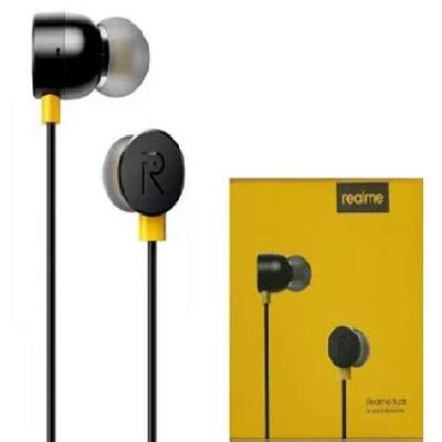 Realme 100 ORIGINAL COMPANY Buds Classic Wired Earphones with HD Microphone Black
