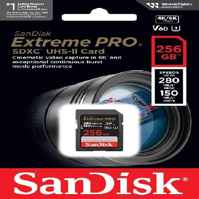 SanDisk 100 ORIGINAL COMPANY Extreme Pro SDXC UHS-I U3 A2 V30 256GB   Adapter