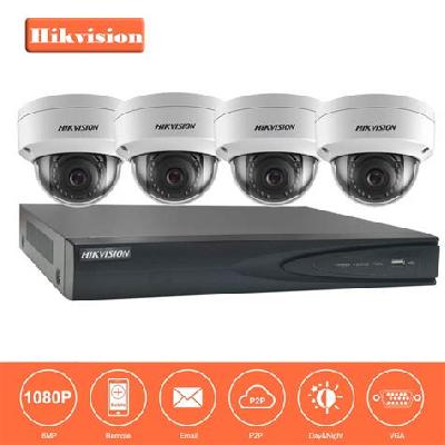 Hikvision 2MP IP Camera Kit  4CH NVR,  Bullet Camera 4 pcs, 1TB Hard Drive, 4CH Poe Switch