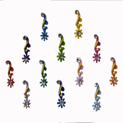 Comet Busters Beautiful Black Bindi With Multicolor Stones (BIN305)