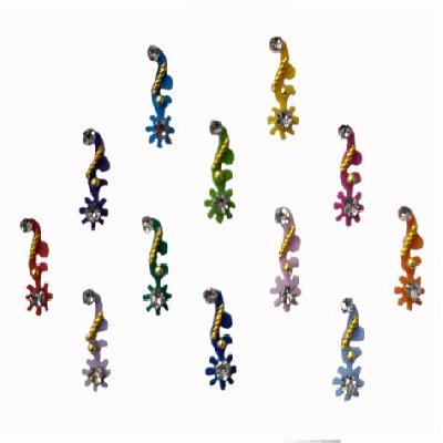 Comet Busters Beautiful Black Bindi With Multicolor Stones (bin313)