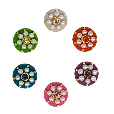 Comet Busters Beautiful Blue and Green Round Bindi (6 mm) (BIN177)