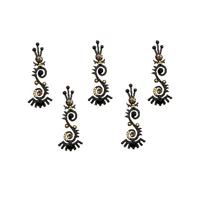Comet Busters Beautiful Fancy Black Bindis (bin050)