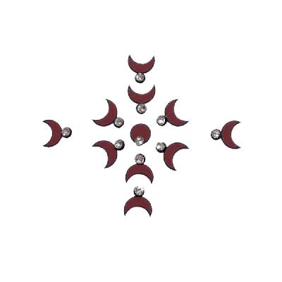 Comet Busters Beautiful Fancy Maroon Round Bindis (bin940)