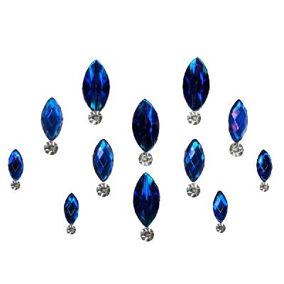 Comet Busters Diamond Collection Small Stone Blue Silver Bindi (bin132)