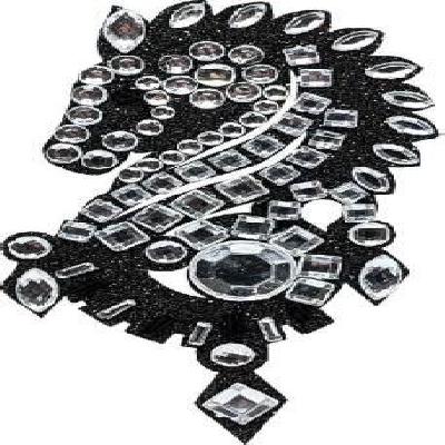 Comet Busters Glitter Black Temporary Tattoo Body Jewels (bj278)