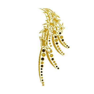 Comet Busters Glitter Golden Temporary Tattoo Body Jewels (BJ214)