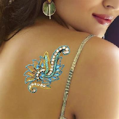 Comet Busters Glitter Silver Temporary Tattoo Body Jewels (BJ239)
