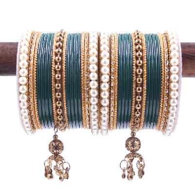 Comet Busters Handcrafted Pink Traditional Bangle Set For Women