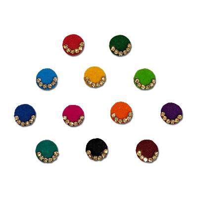 Comet Busters Maroon Oval Bindis With Black Border (8mm) (BIN982)