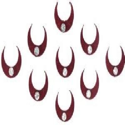 Comet Busters Moon Shaped Maroon Bindi (BIN217)