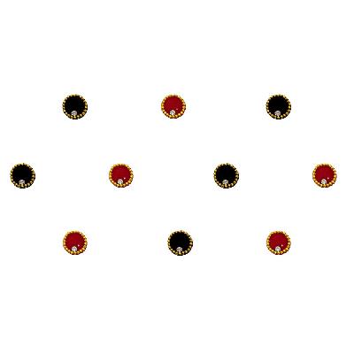 Comet Busters Multicolor Round Velvet Bindis (6 MM) (BIN995)