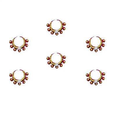 Comet Busters Round Maroon Bindi With Golden Border (6 mm) (BIN116)