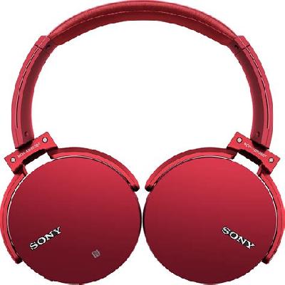 Sony Extra Bass On-Ear Headphones With Mic (Red)