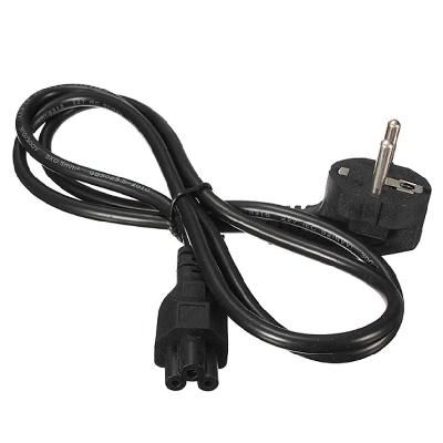 1.2 Mtr 3 Pin Black Laptop Power Cord Cable